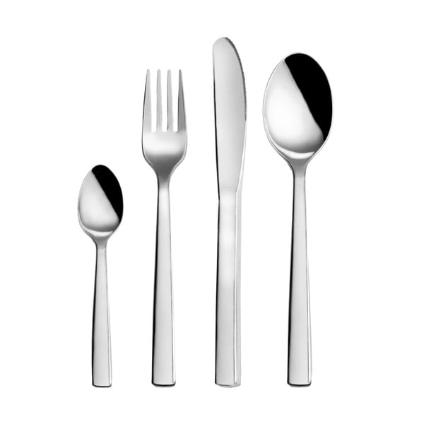 Sudraba krāsas nerūsējošā tērauda galda piederumi (24 gab.) Plain – Orion