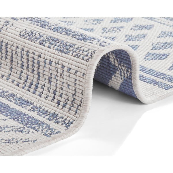 Zils un krēmkrāsas āra paklājs NORTHRUGS Biri, 80 x 250 cm-image-2