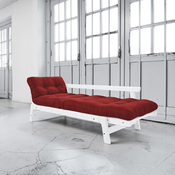 Dīvāns gulta Karup Step White/Passion Red-image-2