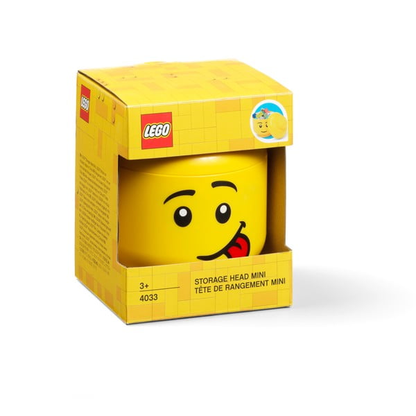 Dzeltena glabāšanas kaste LEGO® silly head, 10,5 x 10,6 x 12 cm-image-4