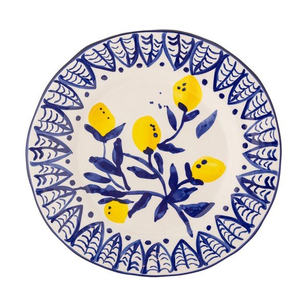 Balts/zils servēšanas akmensmasas šķīvis ø 27 cm Maxima – Bloomingville-image-4
