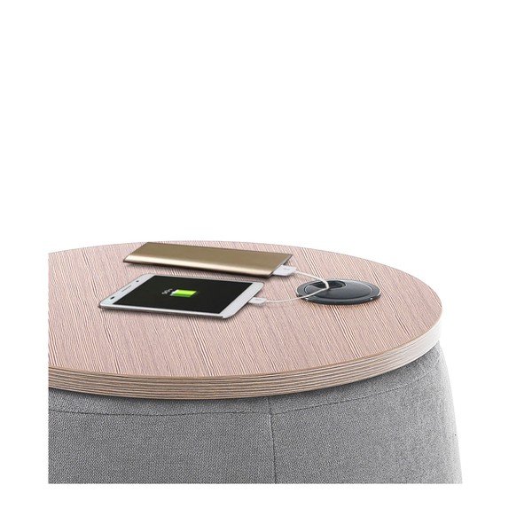 Pelēks pufs ar uzglabāšanas vietu Tomasucci Barril, ø 40 cm-image-3