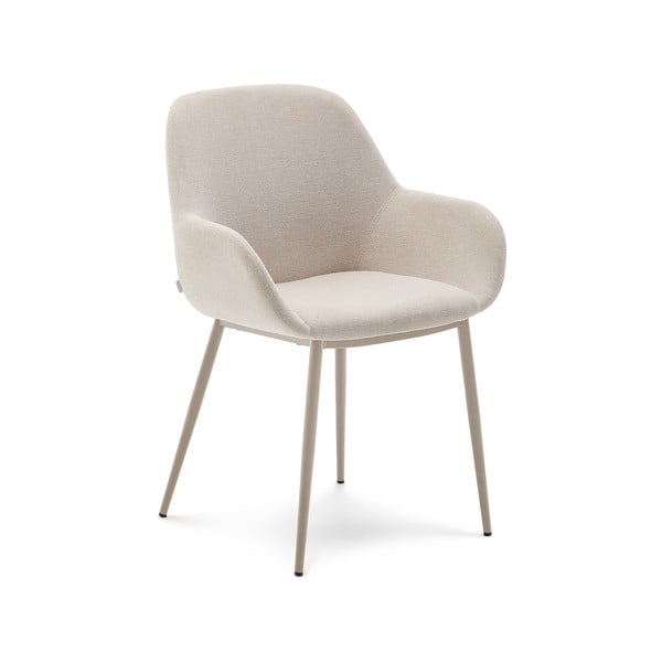 Krēmkrāsas polsterēts ēdamistabas krēsls Konna – Kave Home