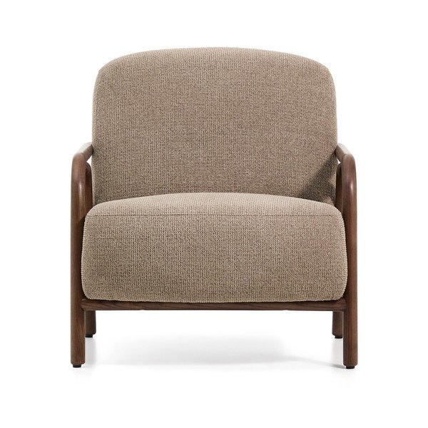 Pelēkbrūns atpūtas krēsls no šenila auduma Sylo – Kave Home-image-2