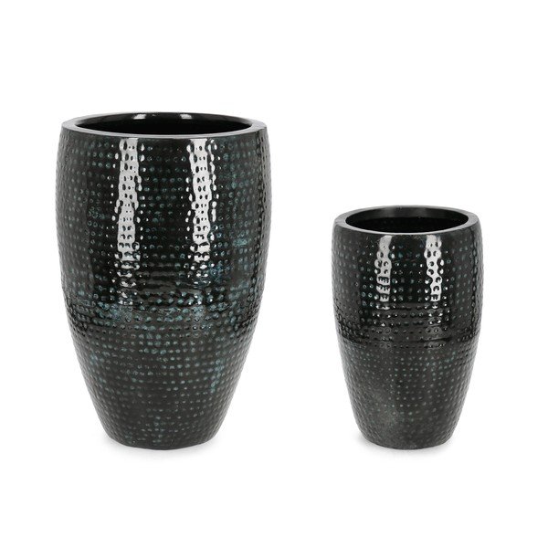 Metāla/emaljēti ar rokām radīti puķu podi (2 gab.) ø 45 cm Nirad – Bizzotto-image-2