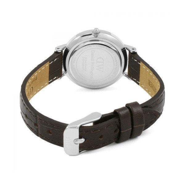 Sieviešu pulkstenis ar ādas siksniņu un baltu ciparnīcu ar sudraba krāsas detaļām Daniel Wellington Petite York, ⌀ 28 mm-image-3