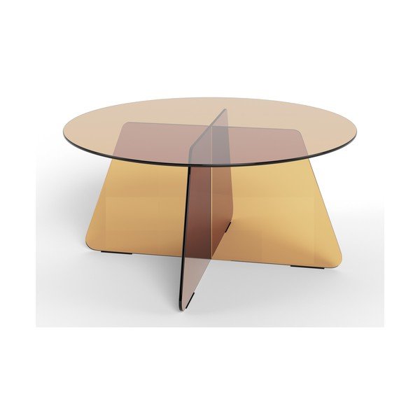 Brūns stikla apaļš žurnālgaldiņš ø 80 cm Samos – Actona