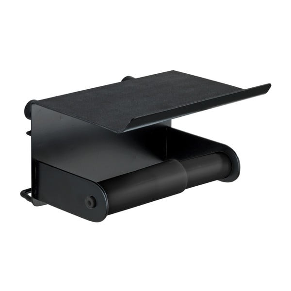 Melns sienas tualetes papīra turētājs ar mobilo paliktni Wenko Classic Plus-image-3