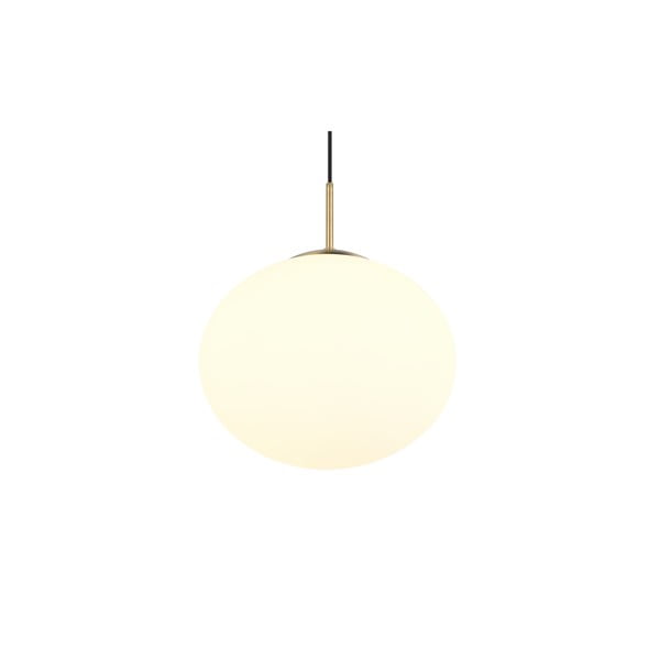 Balta/zelta krāsas piekaramā lampa ar stikla abažūru ø 30 cm Fomento – Trio-image-3