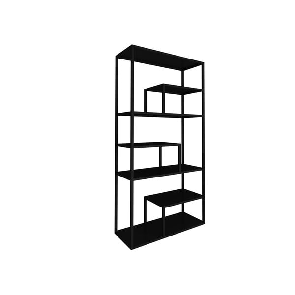 Melns metāla plaukts Canett Lite, augstums 188 cm-image-2