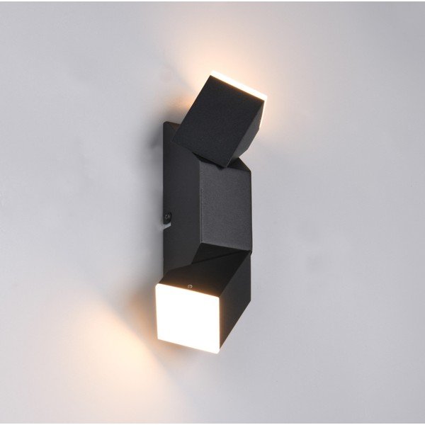 Matēti melna LED sienas lampa Raglan – Trio-image-1