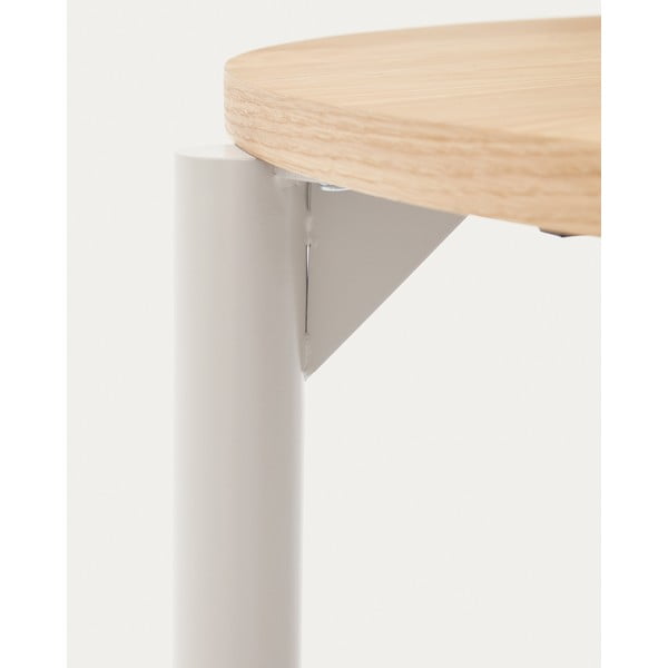 Dabīga toņa izvelkams ēdamgalds ar ozolkoka imitācijas galda virsmu 90x120 cm Montuiri – Kave Home-image-3