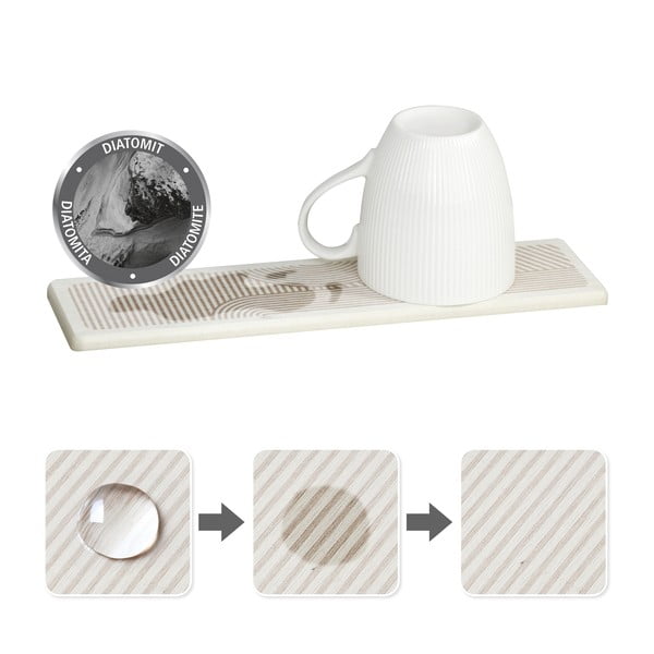 Bēšs diatomīta trauku žāvēšanas paliktnis 30x8 cm Damon – Wenko-image-3
