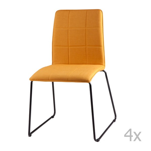 4 dzeltenu ēdamistabas krēslu komplekts sømcasa Malina