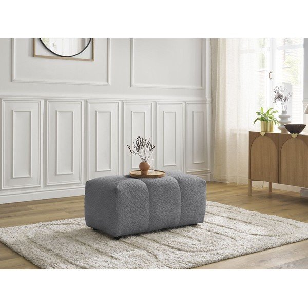 Pelēks kāju soliņš no buklē auduma Roxelane – Bobochic Paris-image-4