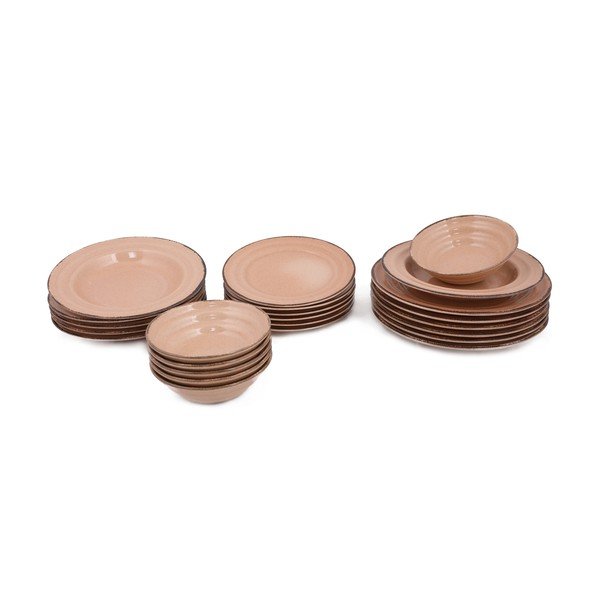 Oranžs porcelāna trauku komplekts (24 gab.) Kütahya Porselen Basis-image-3