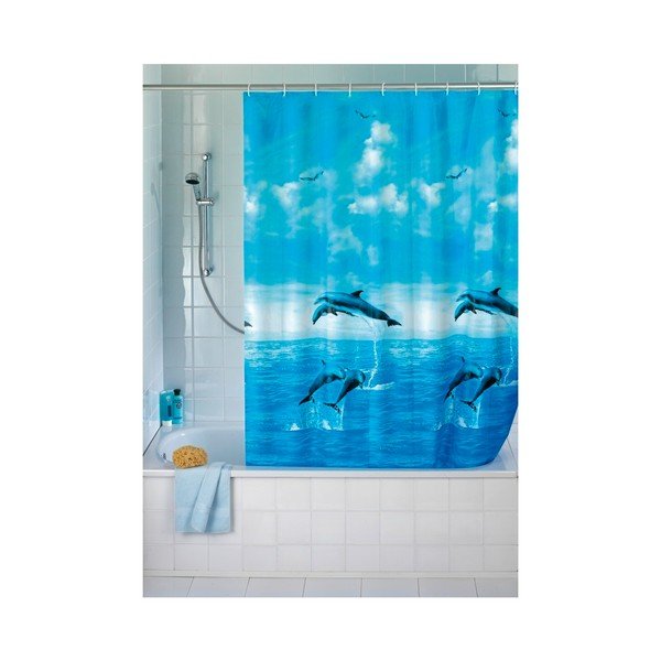 Zils dušas aizkars Wenko Delfīns, 180 x 200 cm-image-1