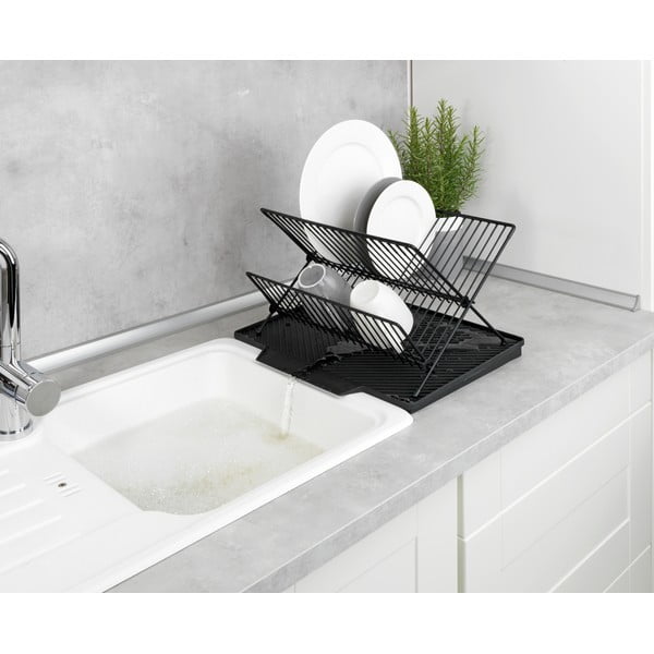 Tumši pelēks trauku žāvētājs Wenko Nelia, 34 x 40 cm-image-1