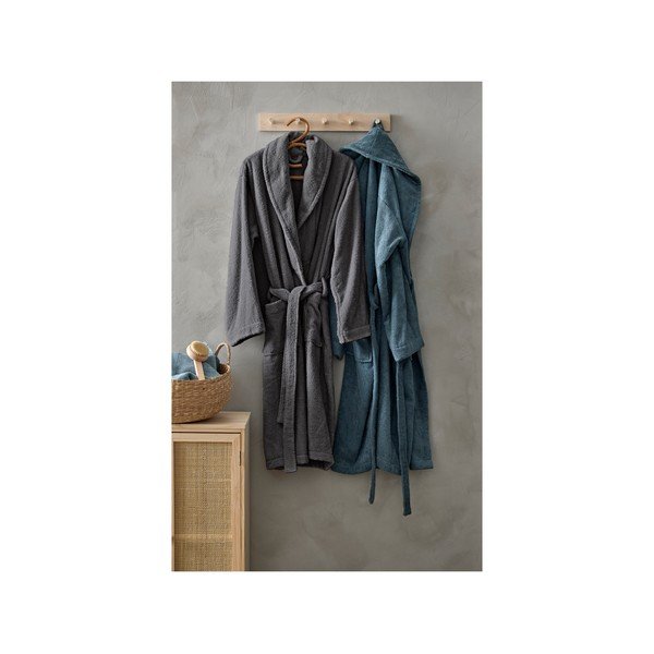 Pelēks organiskās kokvilnas halāts Södahl, izmērs L/XL-image-2