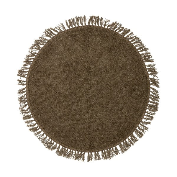 Apaļš brūns vilnas paklājs ø 110 cm Lenea – Bloomingville