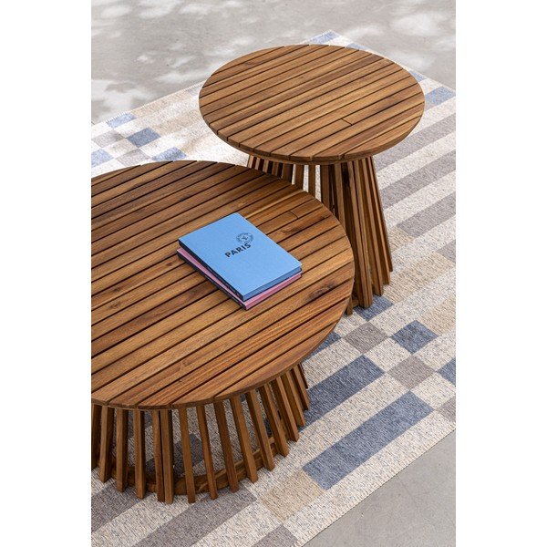 Akācijas masīvkoka apaļš dārza kafijas galdiņš ø 70 cm Rodano – Bizzotto-image-1