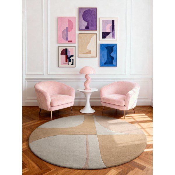 Ar rokām darināts vilnas apaļš paklājs ø 160 cm Westminster Windmill – Ted Baker-image-1