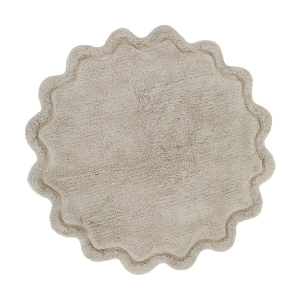 Bēšs mazgājams/ar rokām darināts kokvilnas apaļš paklājs ø 110 cm Sweet April Lin – Nattiot