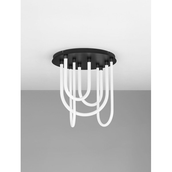 Balta/matēti melna tērauda LED griestu lampa ar regulējamu spilgtumu ar akrila stikla abažūru Topaz – Nova Luce-image-3
