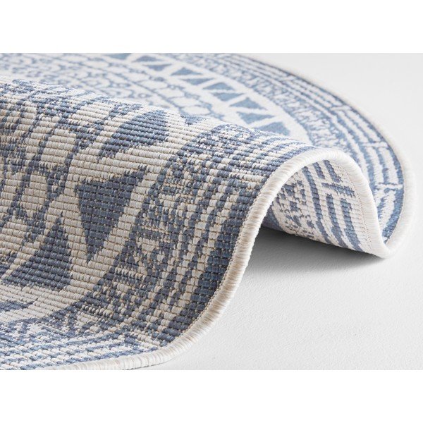 Zils un krēmkrāsas āra paklājs NORTHRUGS Coron, ø 140 cm-image-1