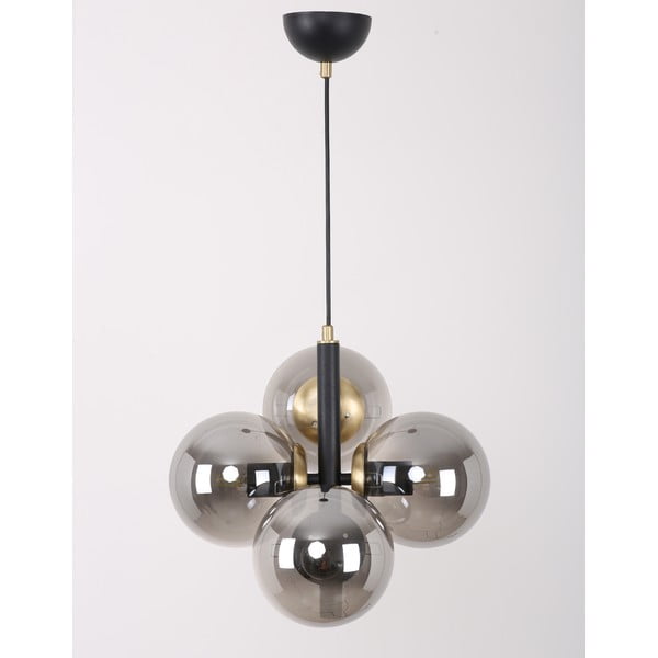 Melna/pelēka piekaramā lampa ar stikla abažūru ø 15 cm Forte – Squid Lighting-image-4