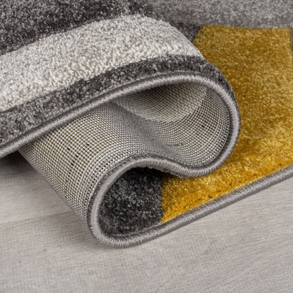 Okera dzeltens/pelēks celiņa paklājs 60x230 cm Elude Orb – Flair Rugs-image-2