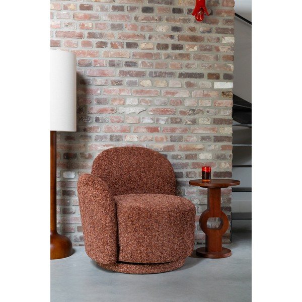 Sarkans grozāms atpūtas krēsls no šenila auduma Rose – Dutchbone-image-1
