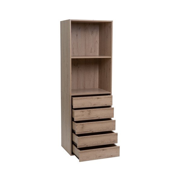 Dabīga toņa atvērta tipa moduļu drēbju skapis ar ozolkoka imitāciju 60x180x45 cm Modular – Casa Selección-image-1