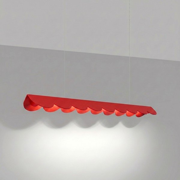 Sarkana alumīnija LED piekaramā lampa BISCUIT – Thoro-image-1