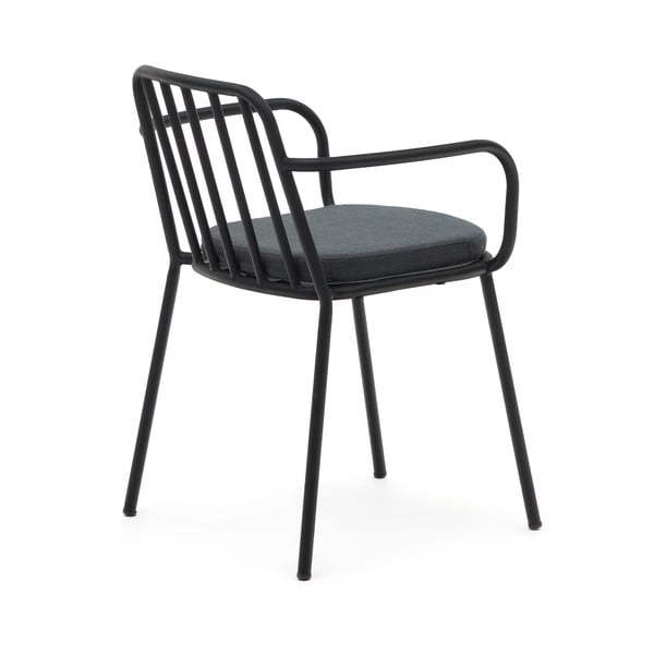 Melns metāla dārza krēsls Bramant – Kave Home-image-3
