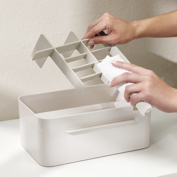 Bēšs plastmasas kosmētikas vannas istabas organizators Viva – Joseph Joseph-image-1