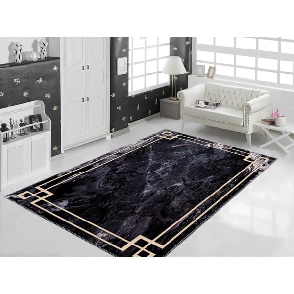 Melns paklājs Vitaus Willow, 160 x 230 cm-image-1