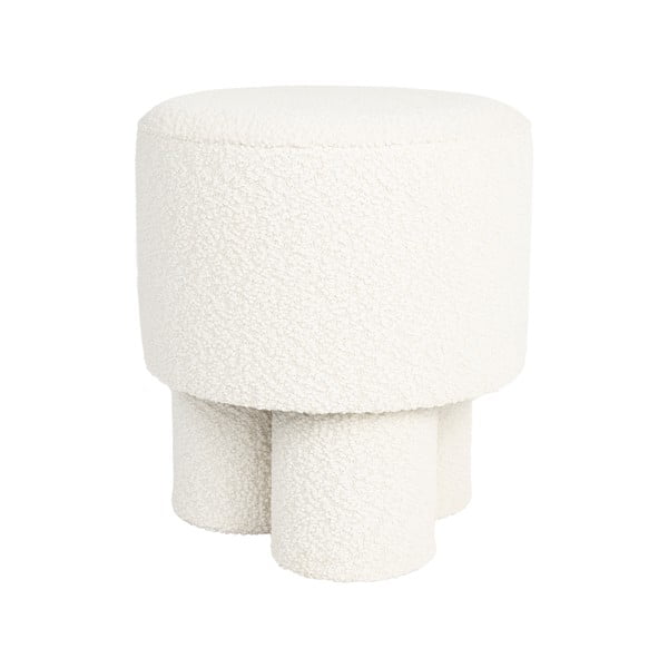 Balts pufs no buklē auduma Marcos – White Label