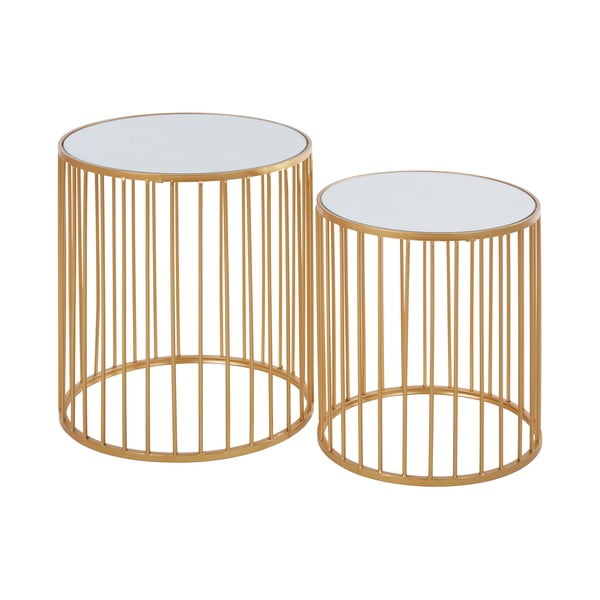 Apaļi sānu galdiņi ar stikla galda virsmu (2 gab.) ø 45 cm Avantis – Premier Housewares-image-1