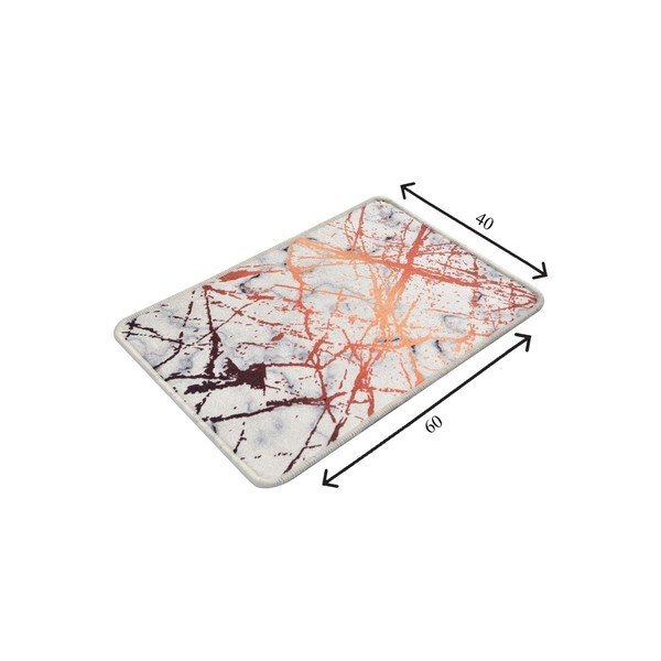 Balti oranžs vannas paklājiņš ar marmora motīviem Chilai Marble, 60 x 40 cm-image-2