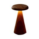 Tumša dabīga toņa LED galda lampa ar koka abažūru (augstums 21 cm) Sylva – Gingko
