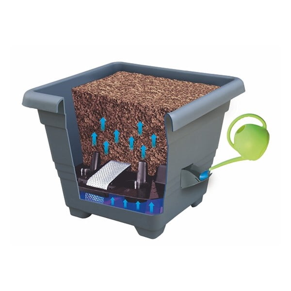 Brūns pašlaistošs puķu pods Plastia Bergamot, 50 x 50 cm-image-2