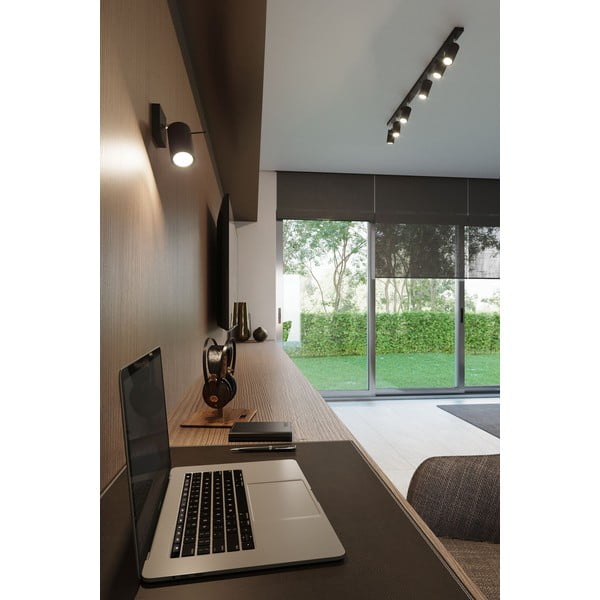 Melna metāla prožektora tipa lampa ø 6 cm Etna – Sollux-image-1