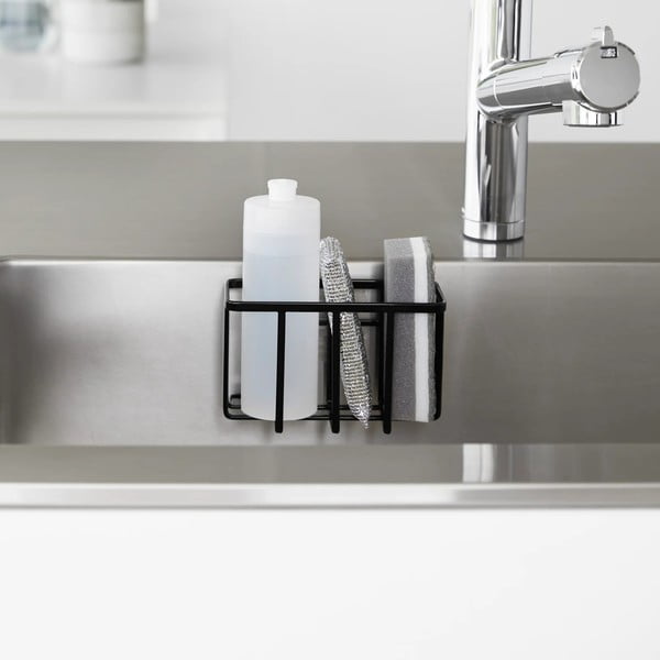 Melns metāla mazgāšanas līdzekļu turētājs ar uzstādīšanu bez urbšanas Film Hook – YAMAZAKI-image-2