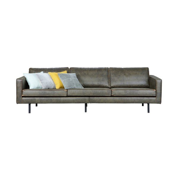 Tumši zaļš dīvāns no ādas imitācijas 277 cm Rodeo – WOOOD-image-3