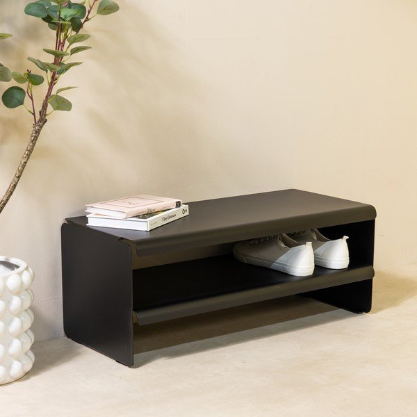 Melns tērauda apavu plaukts 71,5x28x31 cm Linea – Spinder Design-image-1