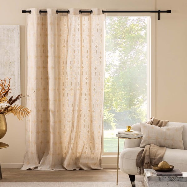 Bēšs aizkars 140x240 cm Ondine – douceur d'intérieur-image-1