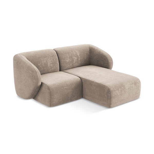 Gaiši brūns stūra dīvāns no šenila auduma (ar labo stūri/ar zvilni) Lani – Makamii-image-2