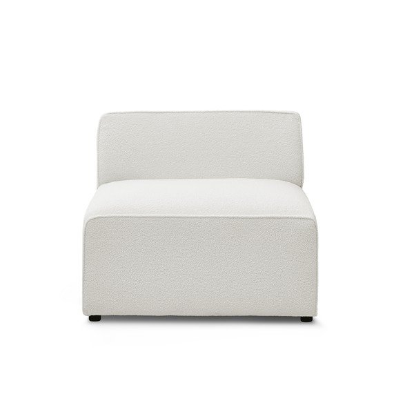 Balta (vidējā moduļa) modulārā dīvāna daļa no buklē auduma Megeve – Bobochic Paris