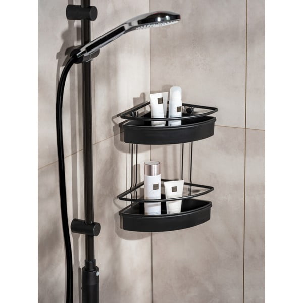 Melns stūra dušas plaukts Wenko Molinella, 30 x 22 cm-image-1